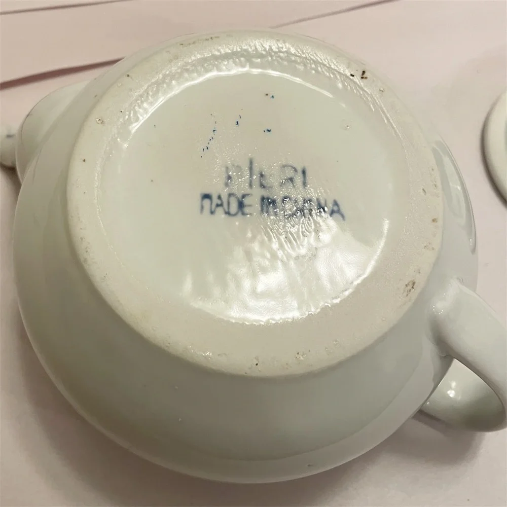 White & Blue Stars Pier 1 Stoneware Teapot